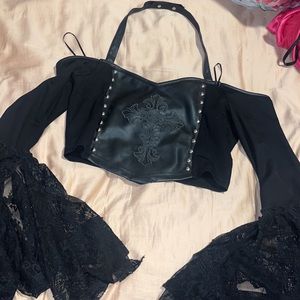 Zelda Lace Bardot Top killstar